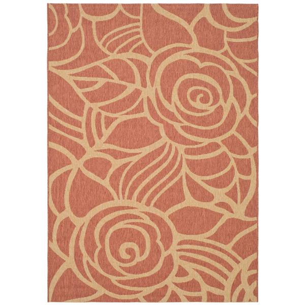 Safavieh Courtyard Rug - 5.3-ft x 7.6-ft - Polypropylene - Rust/Sand