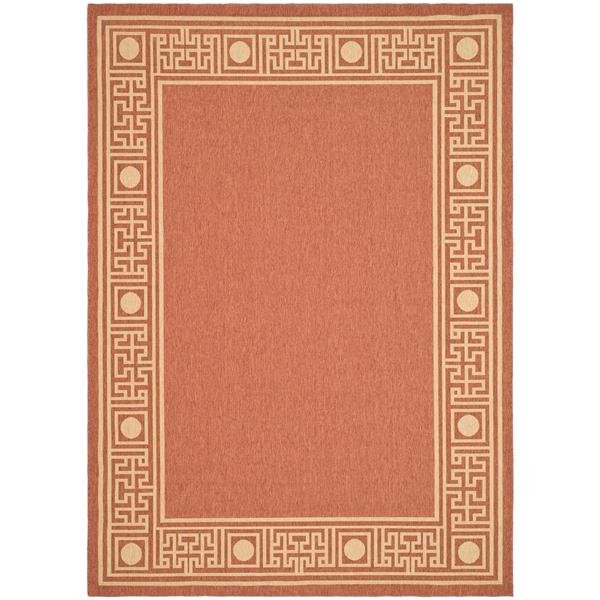 Safavieh Courtyard Rug - 5.3-ft x 7.6-ft - Polypropylene - Rust/Sand