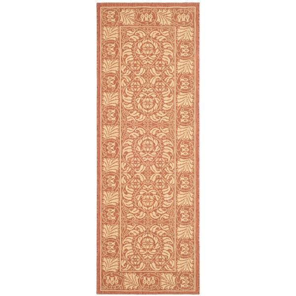 Safavieh Courtyard Rug - 2.3-ft x 6.6-ft - Polypropylene - Rust/Sand