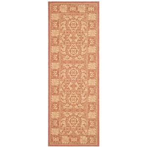 Safavieh Courtyard Rug - 2.3-ft x 6.6-ft - Polypropylene - Rust/Sand