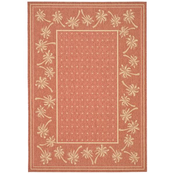 Safavieh Courtyard Rug - 4-ft x 5.6-ft - Polypropylene - Rust/Sand