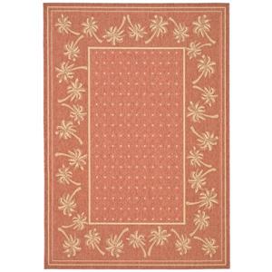 Safavieh Courtyard Rug - 4-ft x 5.6-ft - Polypropylene - Rust/Sand