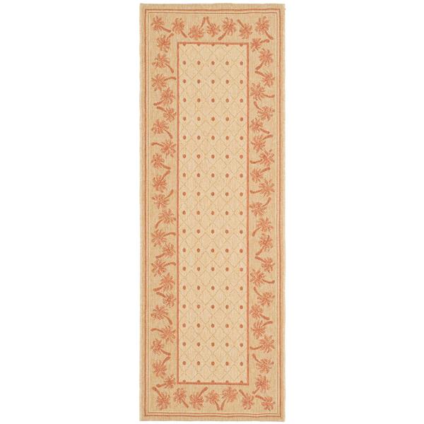 Safavieh Courtyard Rug - 2.3-ft x 6.6-ft - Polypropylene - Ivory/Rust