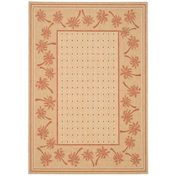 Safavieh Courtyard Rug - 5.3-ft x 7.6-ft - Polypropylene - Ivory/Rust