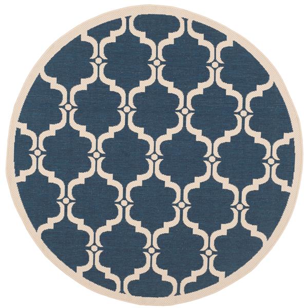 Safavieh Courtyard Rug - 5.3-ft x 5.3-ft - Polypropylene - Navy Blue