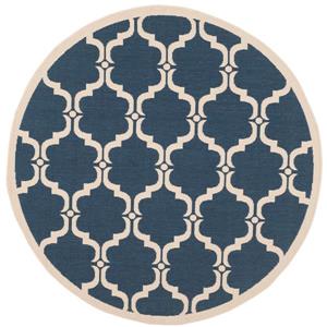 Safavieh Courtyard Rug - 5.3-ft x 5.3-ft - Polypropylene - Navy Blue