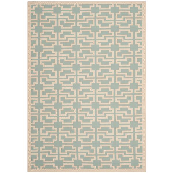 Safavieh Courtyard Rug - 5.3-ft x 7.6-ft - Polypropylene - Aqua/Beige