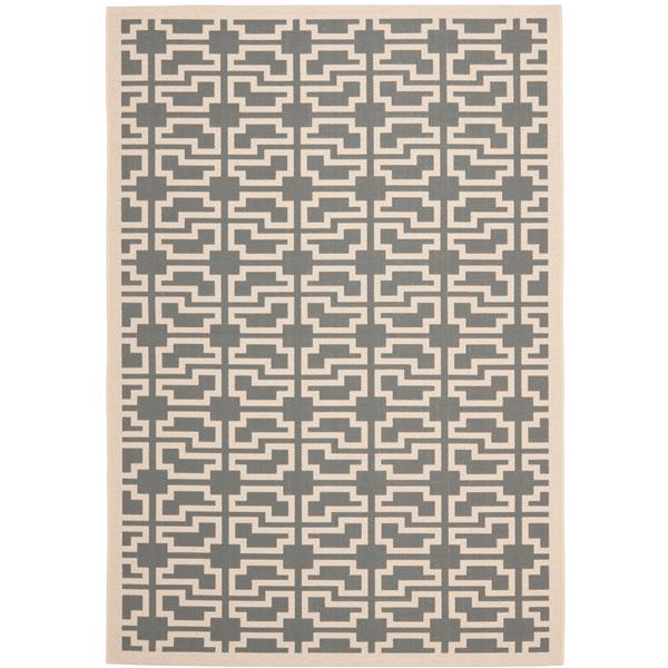 Safavieh Courtyard Rug - 4-ft x 5.6-ft - Polypropylene - Gray/Beige