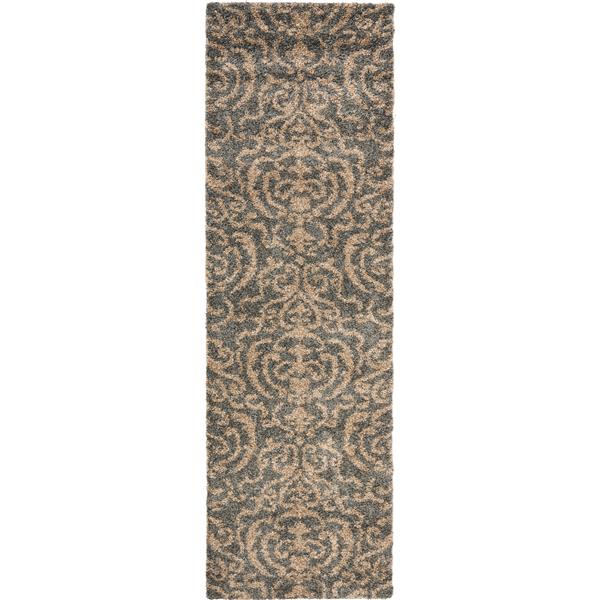 Safavieh Florida Damask Rug - 2.3-ft x 9-ft - Synthetic - Gray