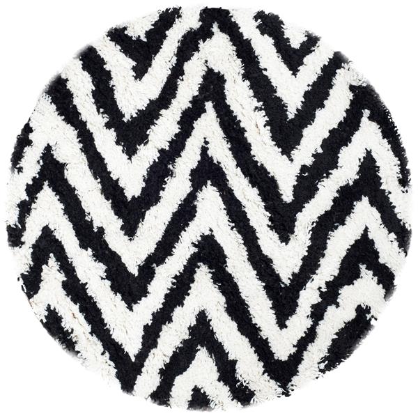 Safavieh Shag Chevron Rug - 4-ft x 4-ft - Acrylic - Black