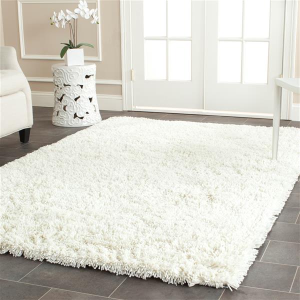 Safavieh Shag Solid Rug - 3-ft x 5-ft - Polyester - Ivory