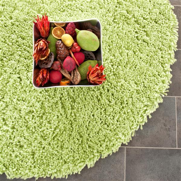 Safavieh Shag Solid Rug - 4-ft x 4-ft - Polyester - Green