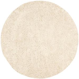 Safavieh Shag Solid Rug - 4-ft x 4-ft - Polyester - Ivory