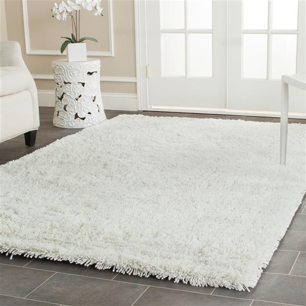 Safavieh Shag Solid Rug - 3-ft x 5-ft - Polyester - Ivory