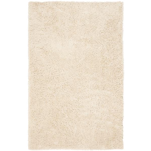 Safavieh Shag Solid Rug - 3-ft x 5-ft - Polyester - Ivory