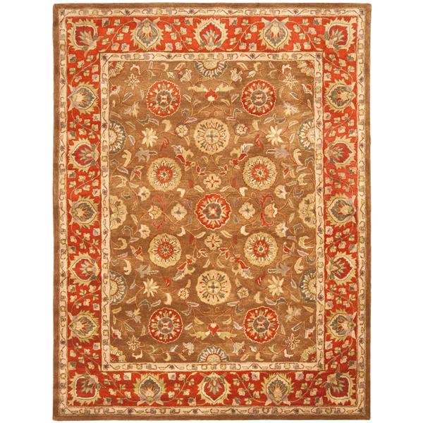 Safavieh Heritage Floral Rug - 8.3-ft x 11-ft - Wool - Brown