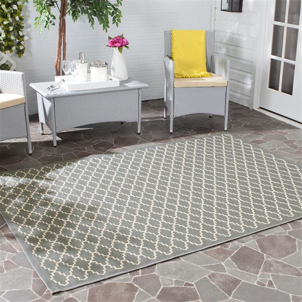 Safavieh Courtyard Rug - 5.3-ft x 7.6-ft - Polypropylene - Anthracite