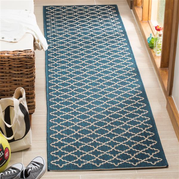 Safavieh Courtyard Rug - 2.3-ft x 6.6-ft - Polypropylene - Navy Blue