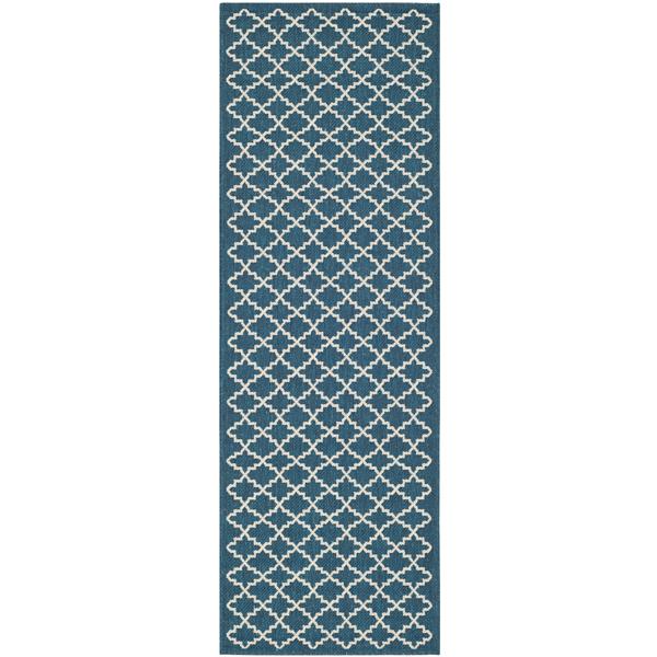Safavieh Courtyard Rug - 2.3-ft x 6.6-ft - Polypropylene - Navy Blue