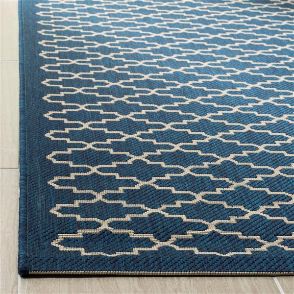 Safavieh Courtyard Rug - 2.3-ft x 10-ft - Polypropylene - Navy Blue/Beige