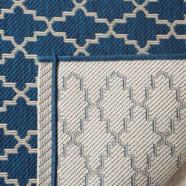 Safavieh Courtyard Rug - 2.3-ft x 10-ft - Polypropylene - Navy Blue/Beige