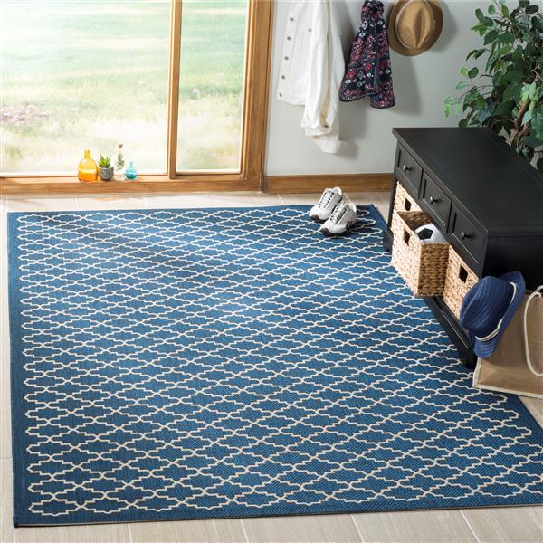 Safavieh Courtyard Rug - 5.3-ft x 7.6-ft - Polypropylene - Navy Blue