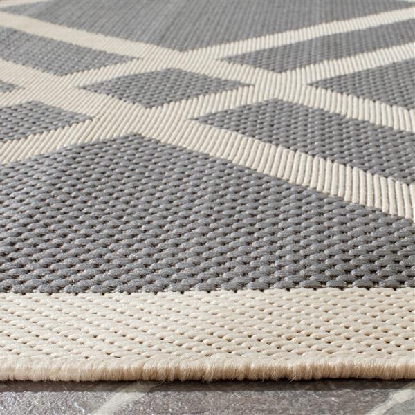 Safavieh Courtyard Rug - 4-ft x 5.6-ft - Polypropylene - Anthracite/Beige