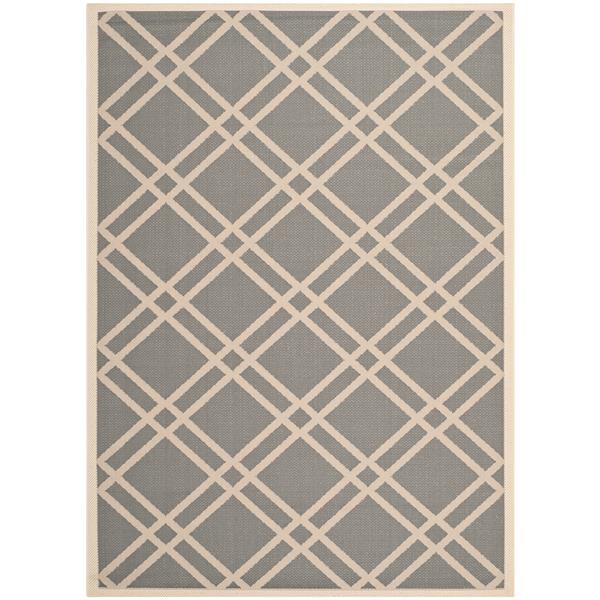 Safavieh Courtyard Rug - 4-ft x 5.6-ft - Polypropylene - Anthracite/Beige