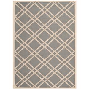 Safavieh Courtyard Rug - 4-ft x 5.6-ft - Polypropylene - Anthracite/Beige