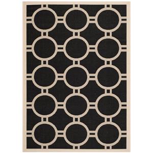 Safavieh Courtyard Rug - 4-ft x 5.6-ft - Polypropylene - Black/Beige