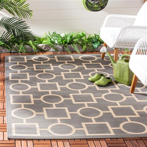 Safavieh Courtyard Rug - 5.3-ft x 7.6-ft - Polypropylene - Anthracite