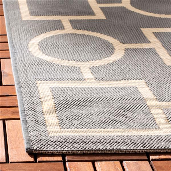 Safavieh Courtyard Rug - 5.3-ft x 7.6-ft - Polypropylene - Anthracite