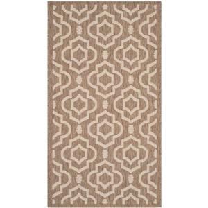 Safavieh Courtyard Rug - 2.6' x 5' - Polypropylene - Brown/Ivory