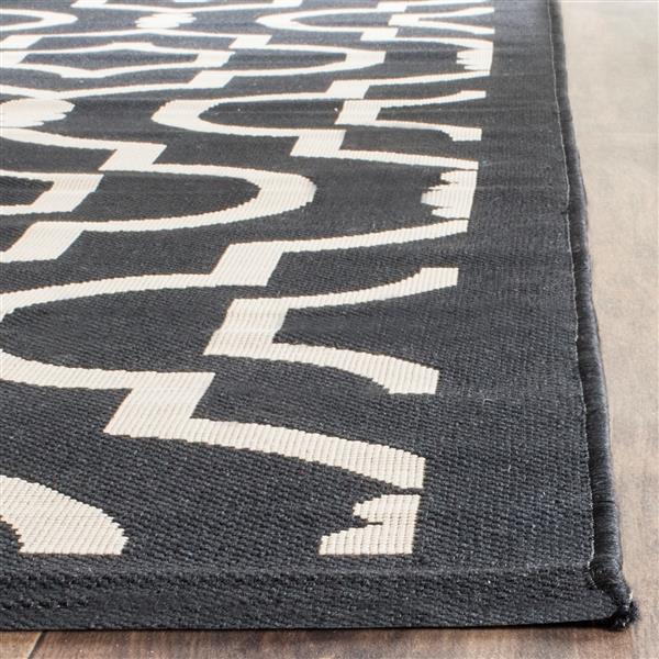 Safavieh Courtyard Rug - 2.6-ft x 5-ft - Polypropylene - Black/Beige
