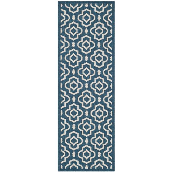 Safavieh Courtyard Rug - 2.3-ft x 6.6-ft - Polypropylene - Navy Blue