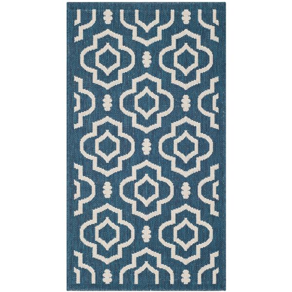 Safavieh Courtyard Rug - 2.6-ft x 5-ft - Polypropylene - Navy Blue/Beige