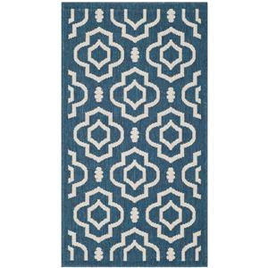 Safavieh Courtyard Rug - 2.6-ft x 5-ft - Polypropylene - Navy Blue/Beige