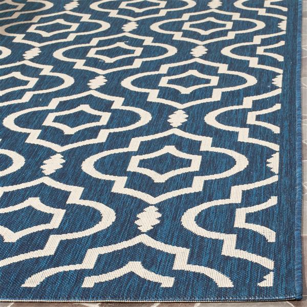 Safavieh Courtyard Rug - 2.3-ft x 10-ft - Polypropylene - Navy Blue/Beige