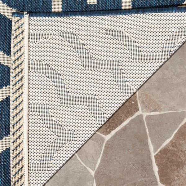Safavieh Courtyard Rug - 2.3-ft x 10-ft - Polypropylene - Navy Blue/Beige