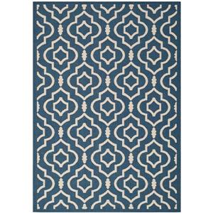 Safavieh Courtyard Rug - 4-ft x 5.6-ft - Polypropylene - Navy Blue/Beige