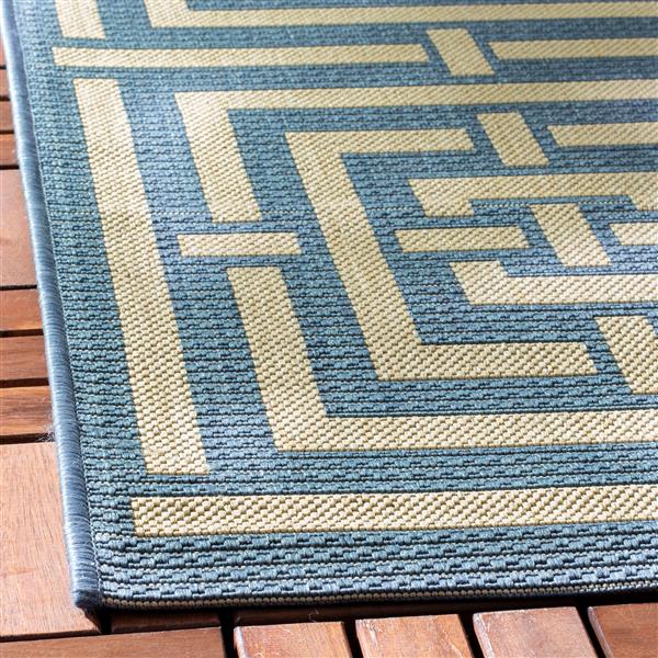 Safavieh Courtyard Rug - 2.6-ft x 5-ft - Polypropylene - Blue/Ivory