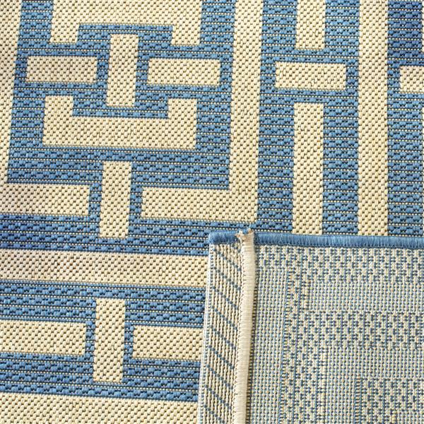 Safavieh Courtyard Rug - 2.6-ft x 5-ft - Polypropylene - Blue/Ivory