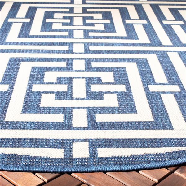 Safavieh Courtyard Rug - 5.3-ft x 5.3-ft - Polypropylene - Navy Blue