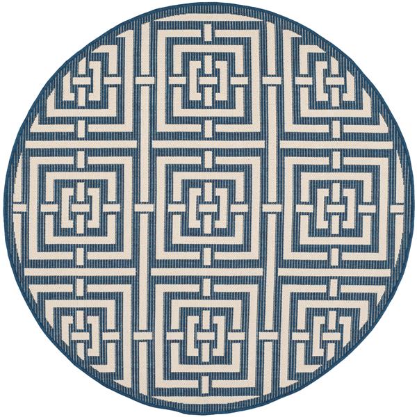 Safavieh Courtyard Rug - 5.3-ft x 5.3-ft - Polypropylene - Navy Blue