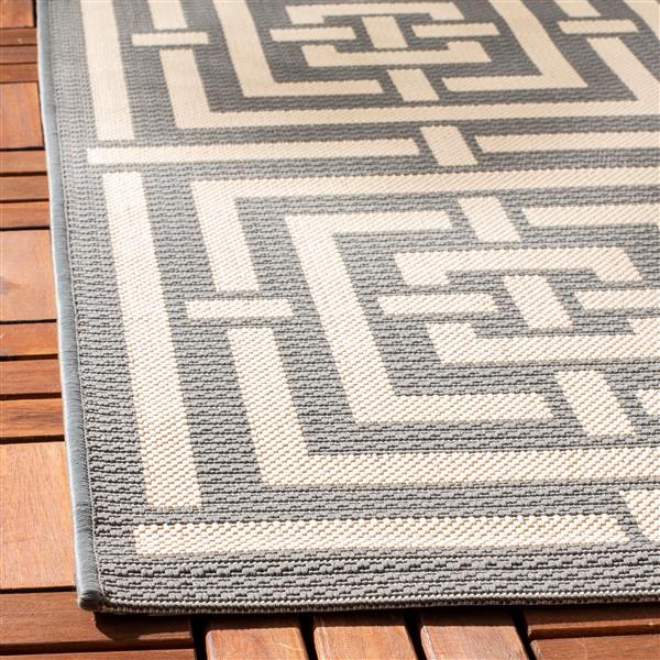 Safavieh Courtyard Rug - 2.3-ft x 12-ft - Polypropylene - Gray/Cream