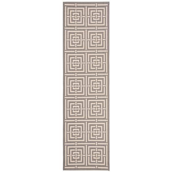 Safavieh Courtyard Rug - 2.3-ft x 6.6-ft - Polypropylene - Gray/Cream