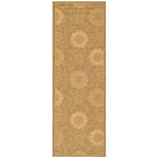 Safavieh Courtyard Rug - 2.2-ft x 9.9-ft - Polypropylene - Gold/Natural