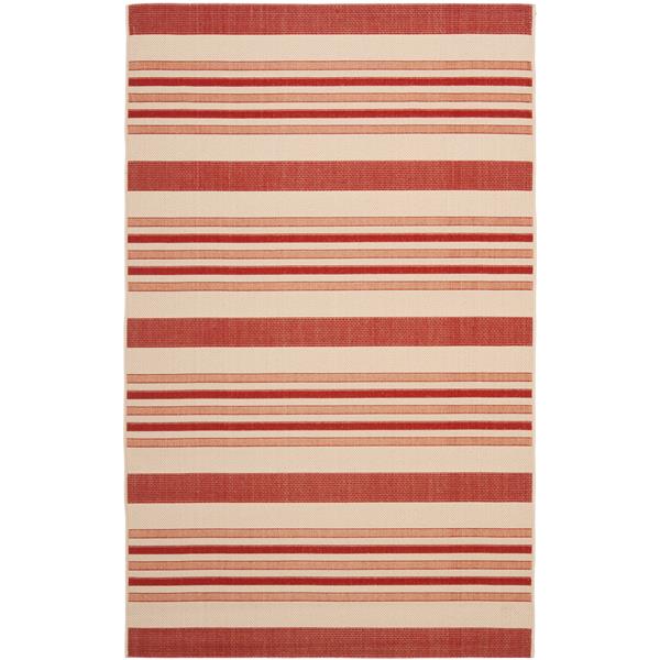 Safavieh Courtyard Rug - 4-ft x 5.6-ft - Polypropylene - Beige/Red