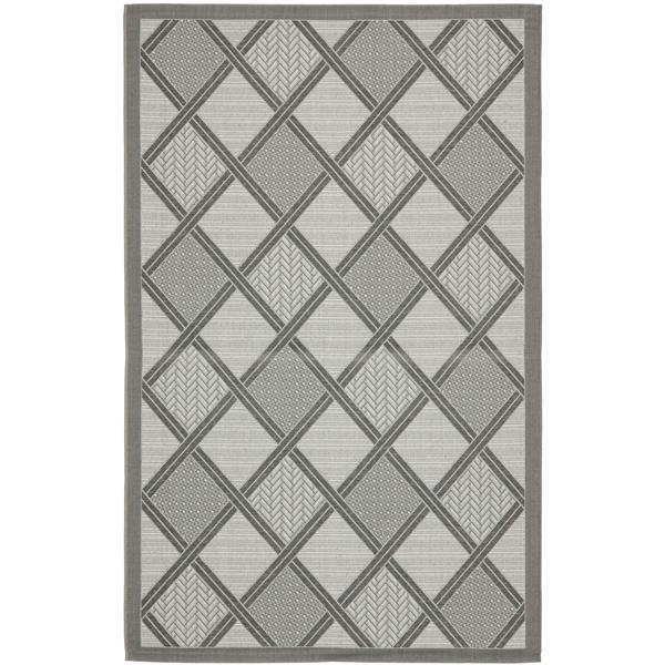 Safavieh Courtyard Rug - 4-ft x 5.6-ft - Polypropylene - Light Gray