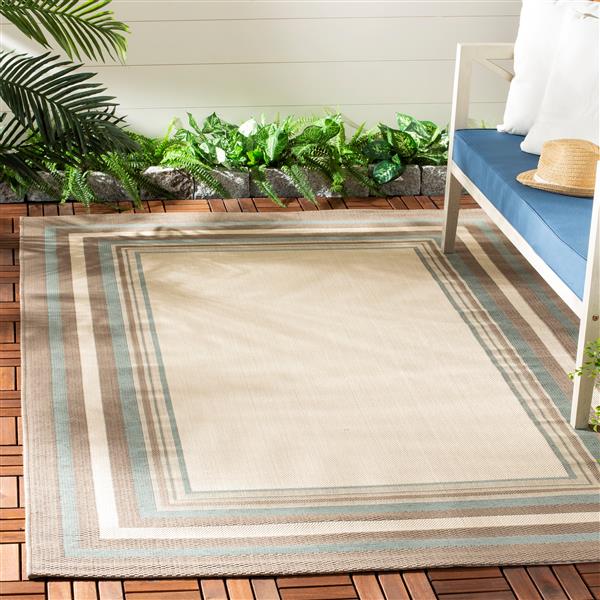 Safavieh Courtyard Rug - 5.3-ft x 7.6-ft - Polypropylene - Beige/Blue